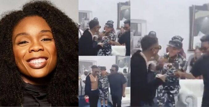 Dancer Kaffy loses it completely as he meets Wizkid and Olamide for the first time (Video)