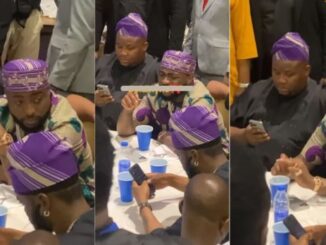 Davido's reaction as Burna Boy song is being played at Senator Bukola Saraki mother's burial party