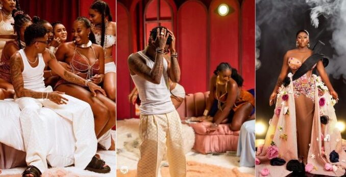 Netizens react as photos show BBNaija S9 housemate Nelly with singer Wizkid in a music video