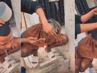 Viral video of a barber using egg to wash the head of his client after giving him amazing haircut